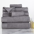 Hastings Home Hastings Home Ribbed 100 Percent Cotton 10 Piece Towel Set - Silver 538243LUM